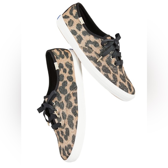 NIB Keds x Kate Spade New York Champion Glitter Leopard Sneakers - Picture 2 of 12